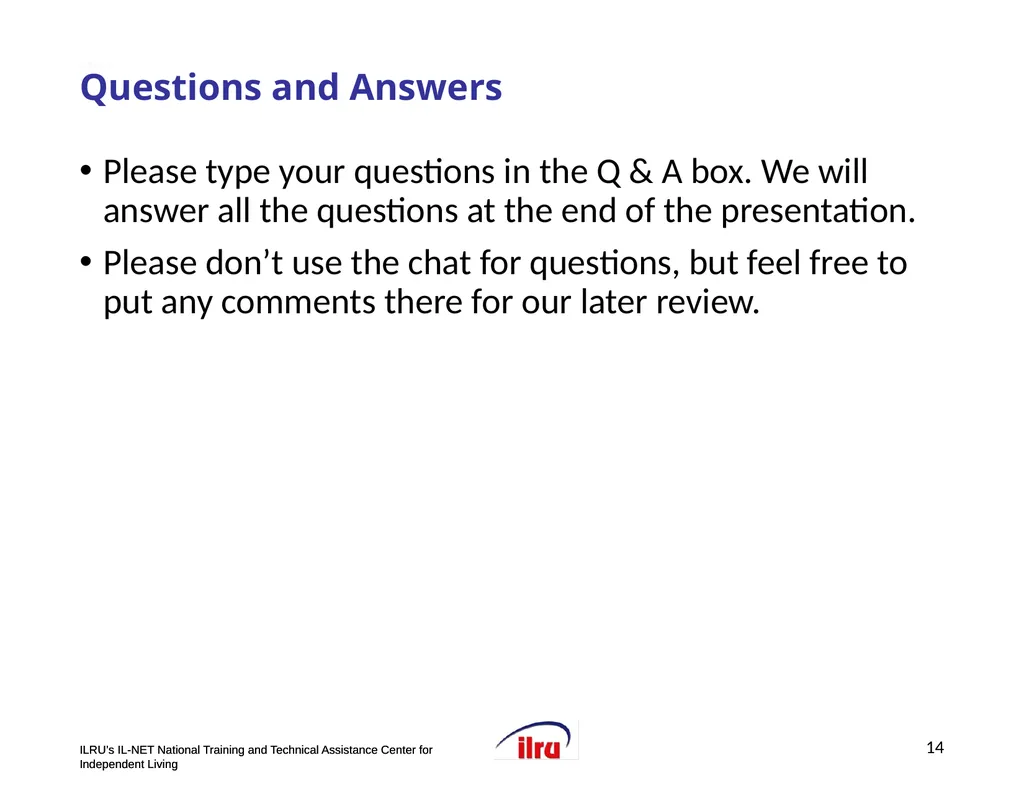 >>Slide 1 IL-NET National Training and Technical - slide 14 of 36