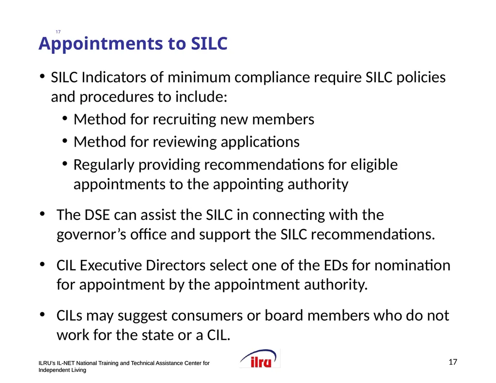 >>Slide 1 IL-NET National Training and Technical - slide 17 of 36