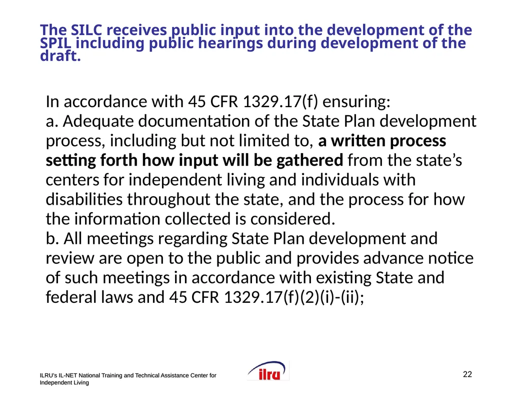 >>Slide 1 IL-NET National Training and Technical - slide 22 of 36