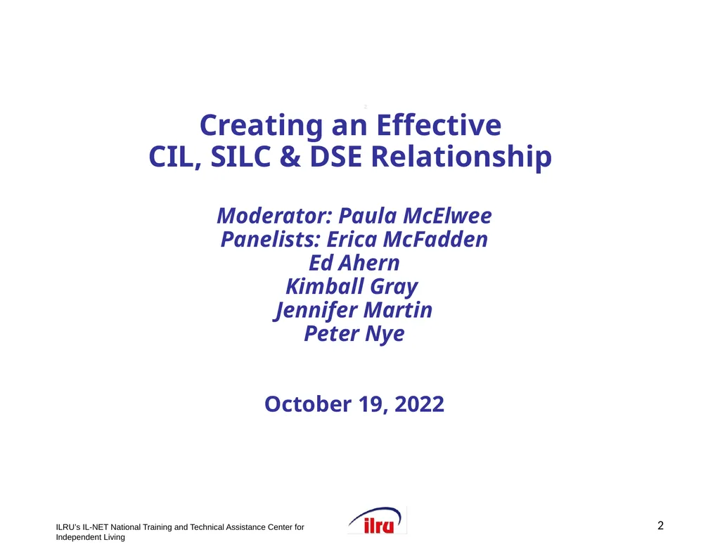 >>Slide 1 IL-NET National Training and Technical - slide 2 of 36