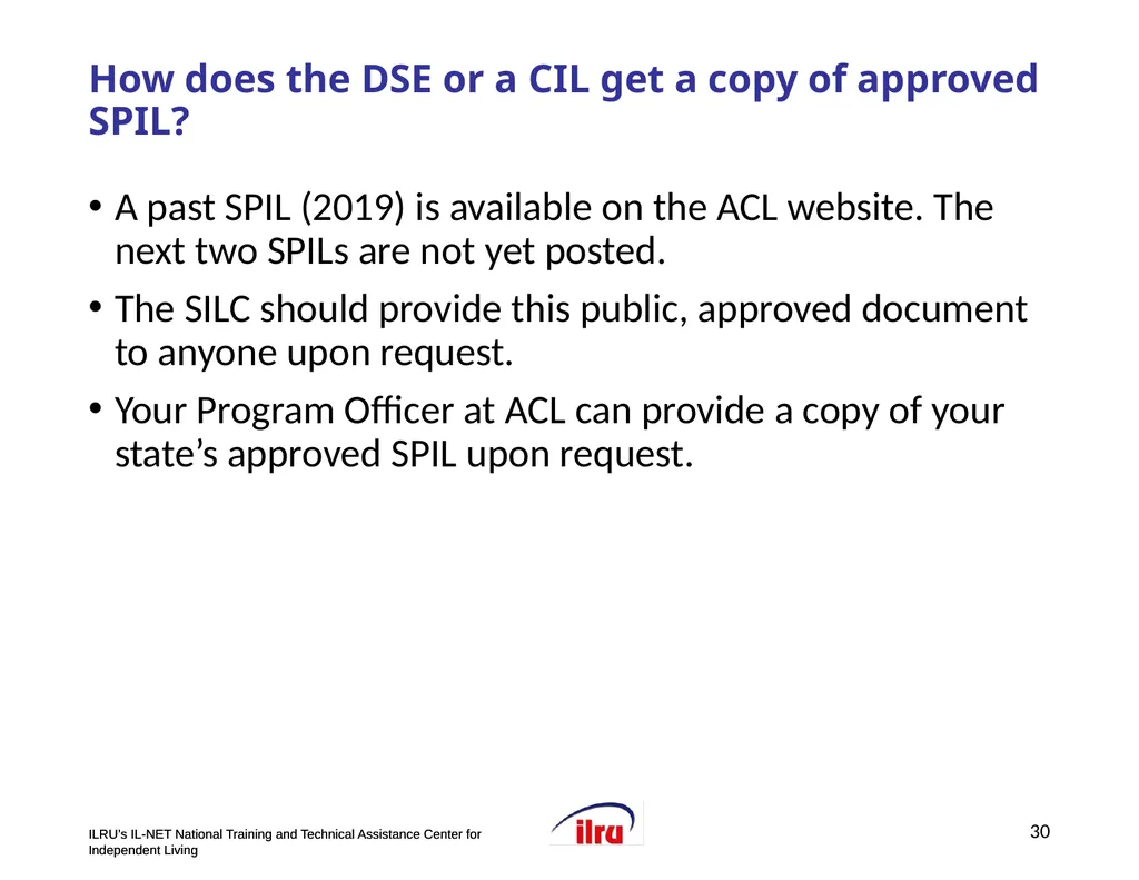 >>Slide 1 IL-NET National Training and Technical - slide 30 of 36