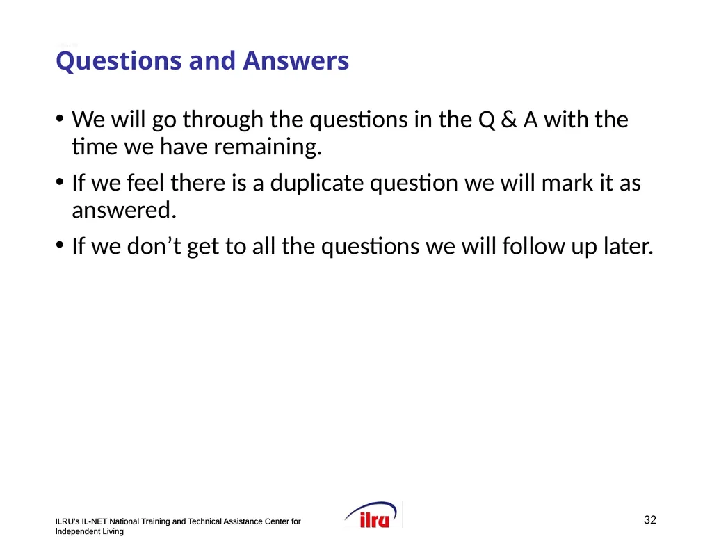 >>Slide 1 IL-NET National Training and Technical - slide 32 of 36