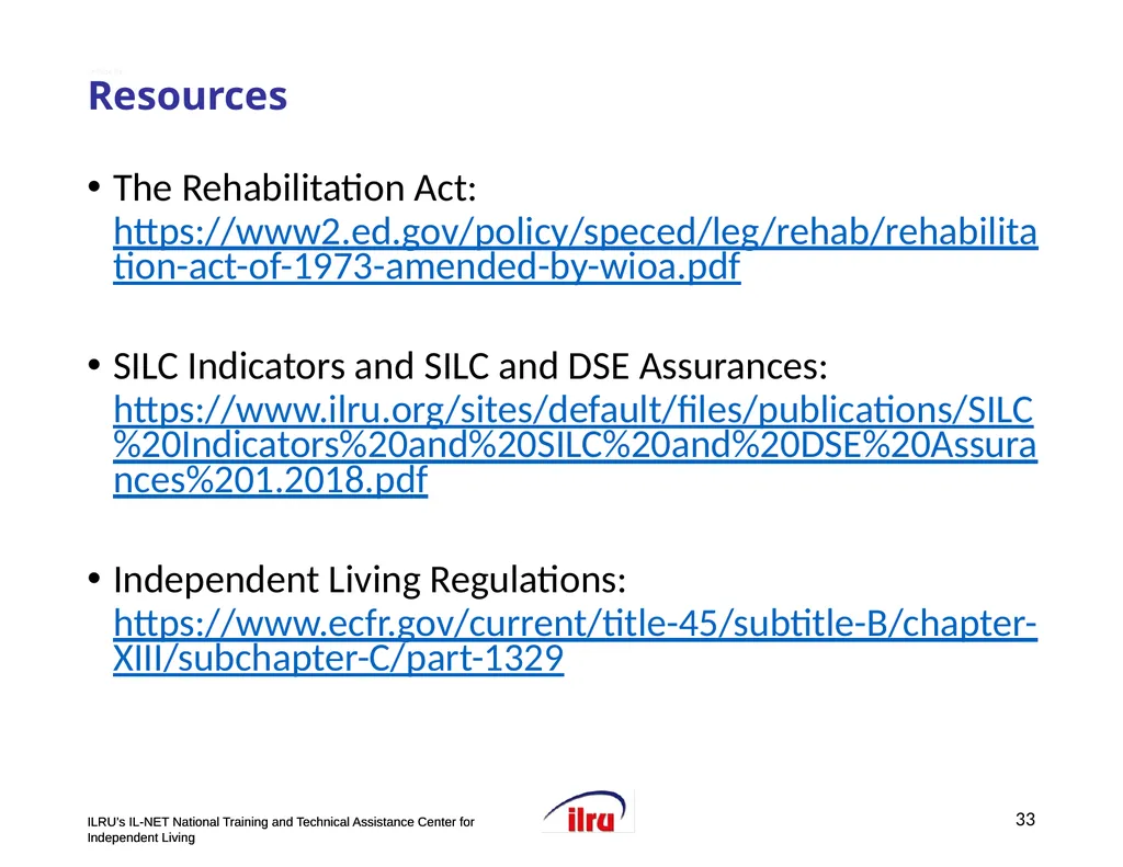 >>Slide 1 IL-NET National Training and Technical - slide 33 of 36
