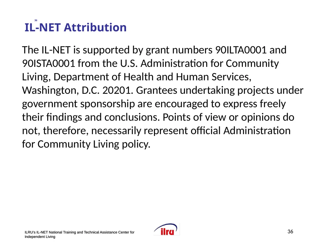 >>Slide 1 IL-NET National Training and Technical - slide 36 of 36