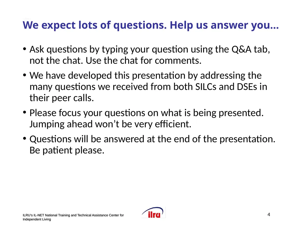 >>Slide 1 IL-NET National Training and Technical - slide 4 of 36