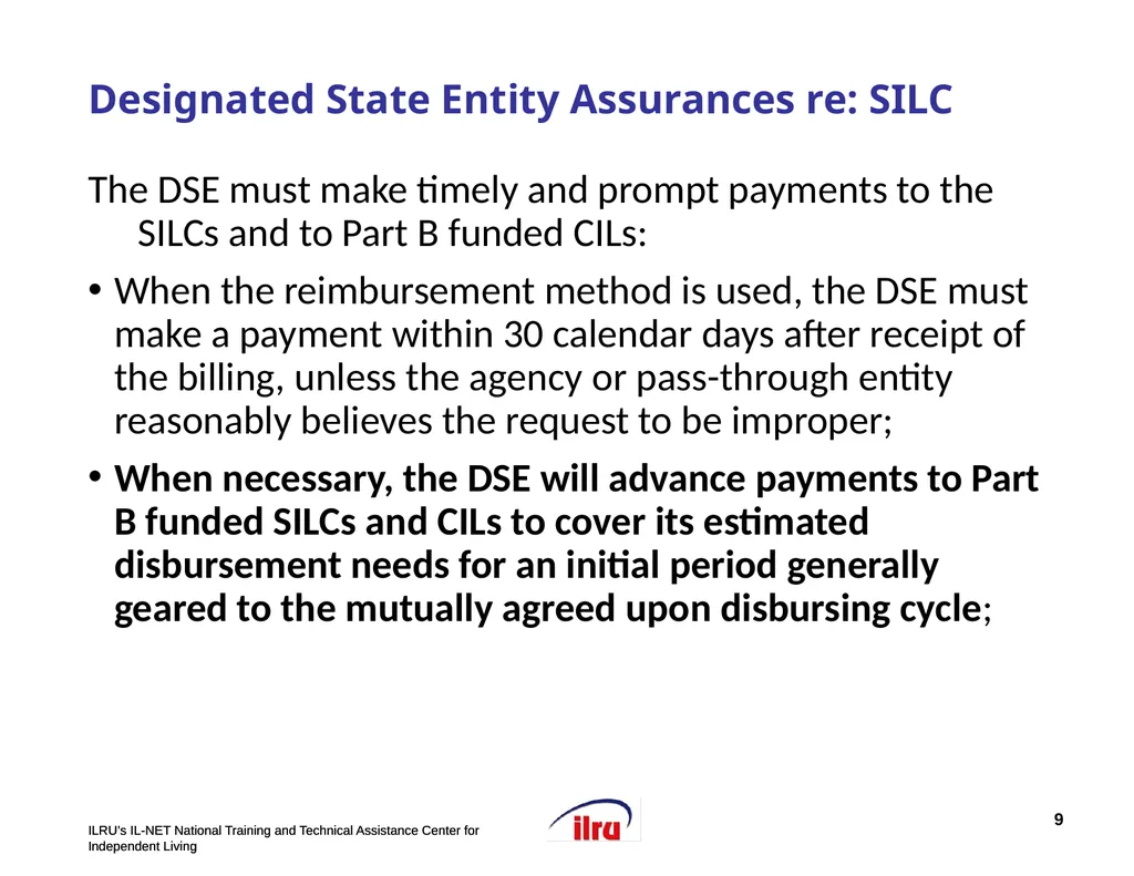 >>Slide 1 IL-NET National Training and Technical - slide 9 of 36