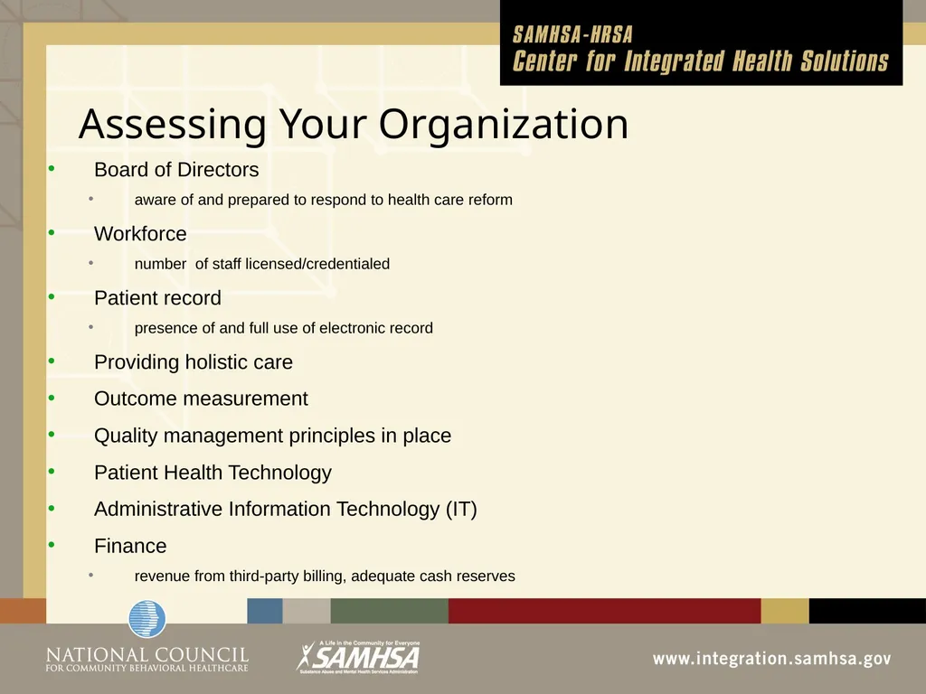 Implementing Integrated Behavioral Healthcare - slide 34 of 49