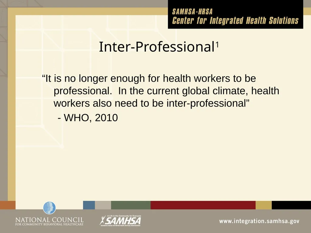 Implementing Integrated Behavioral Healthcare - slide 11 of 49