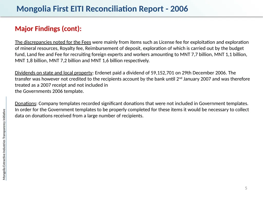 Mongolia Extractive Industries Transparency - slide 5 of 19