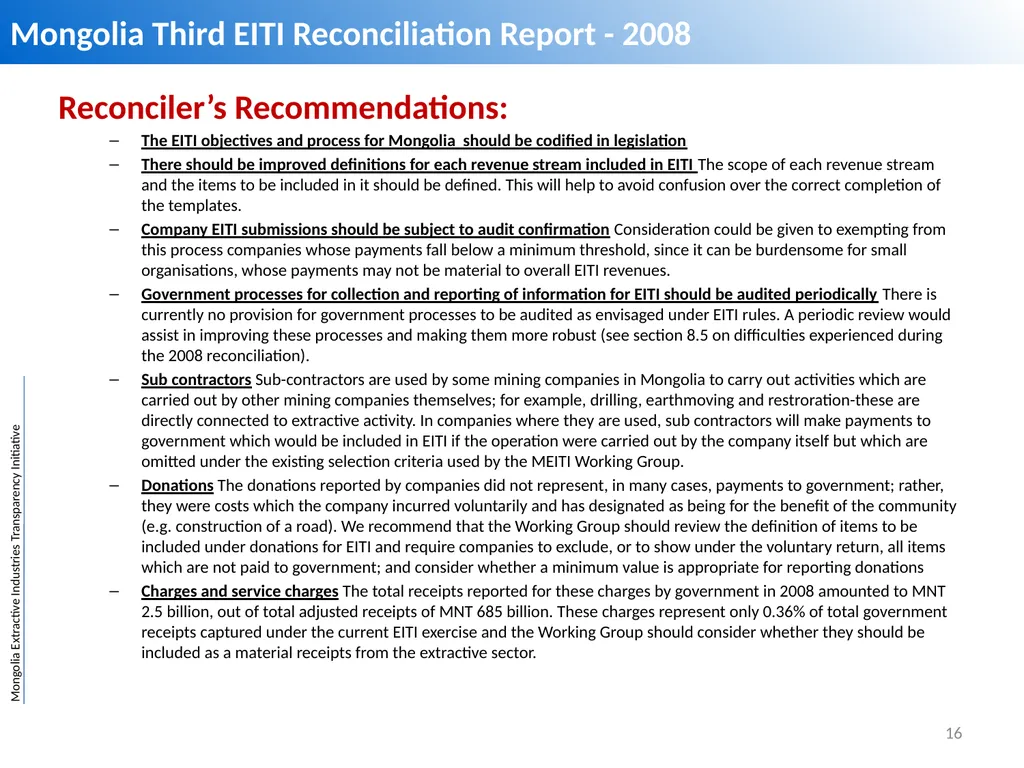 Mongolia Extractive Industries Transparency - slide 16 of 19