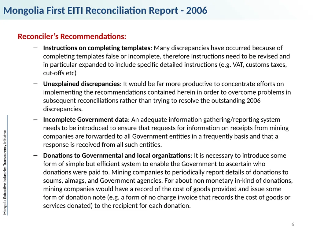 Mongolia Extractive Industries Transparency - slide 6 of 19