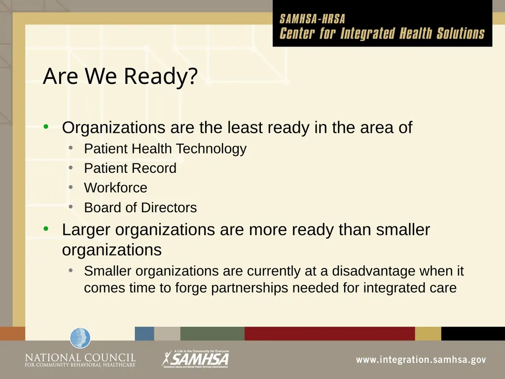 Implementing Integrated Behavioral Healthcare - slide 35 of 49