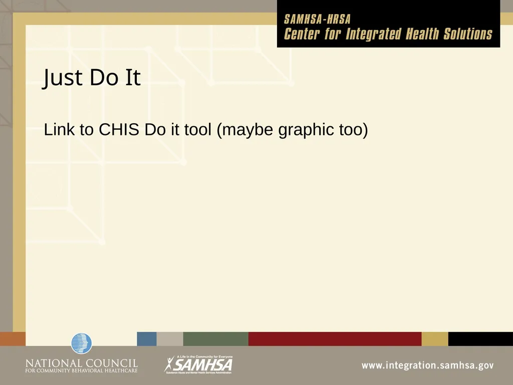 Implementing Integrated Behavioral Healthcare - slide 47 of 49