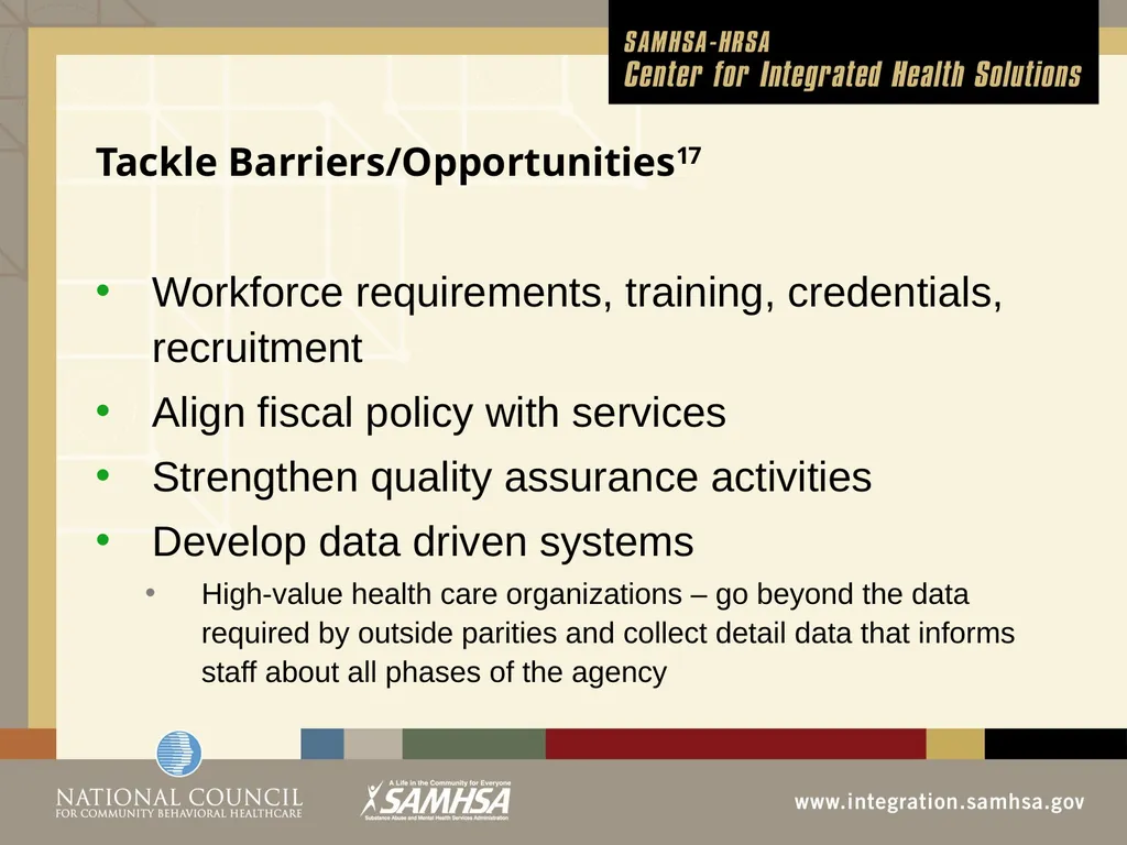 Implementing Integrated Behavioral Healthcare - slide 40 of 49