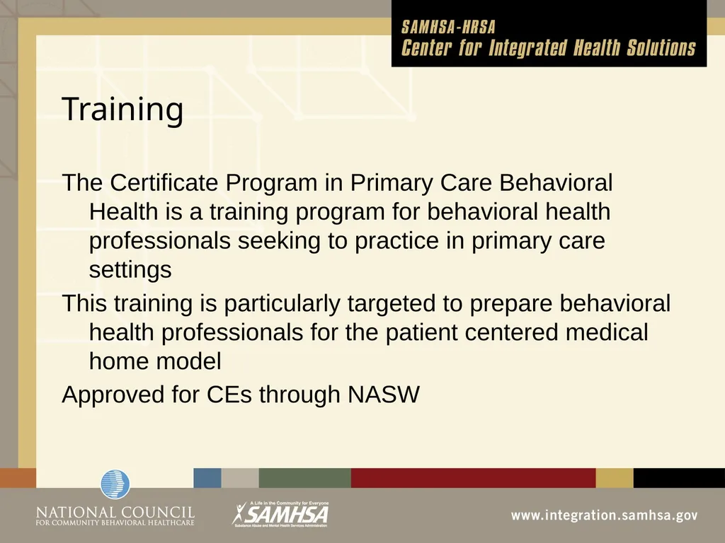 Implementing Integrated Behavioral Healthcare - slide 22 of 49