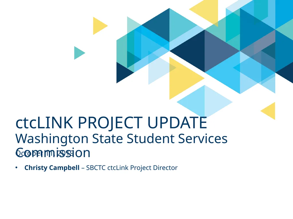 ctcLink Project Update Washington State Student - slide 1 of 22