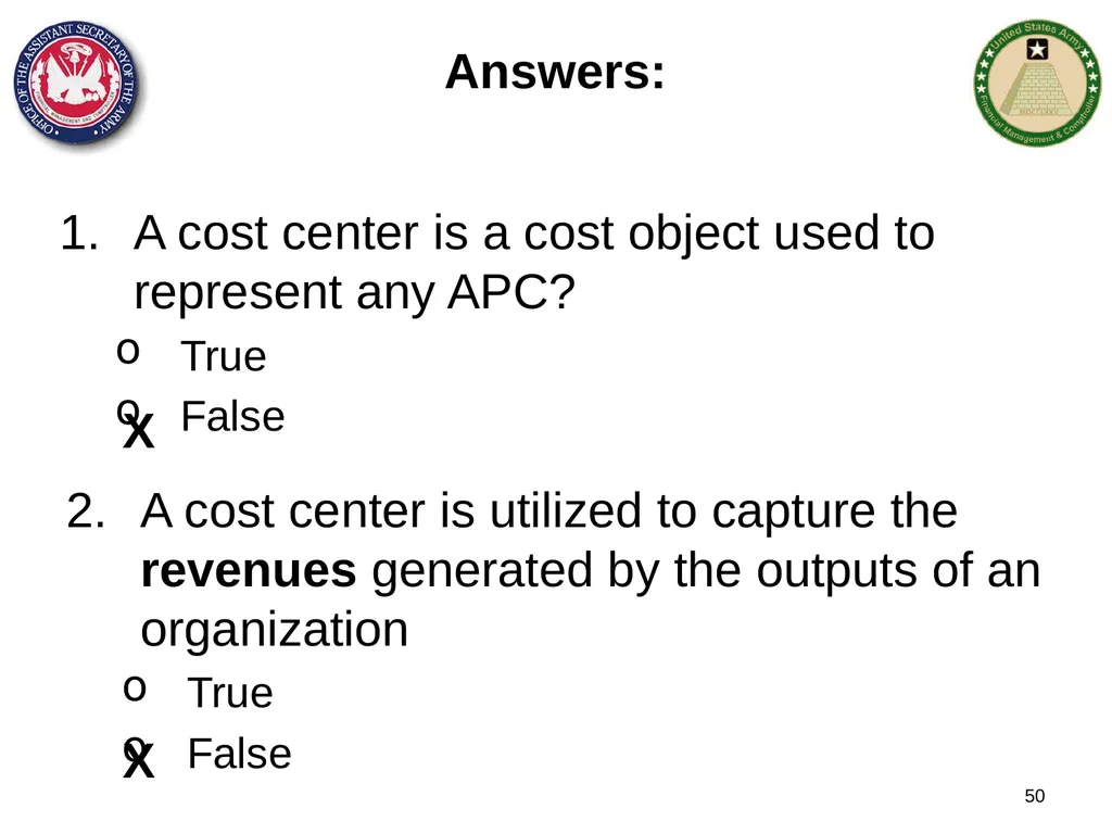 Section 1: Cost Management Overview What are costs - slide 50 of 122