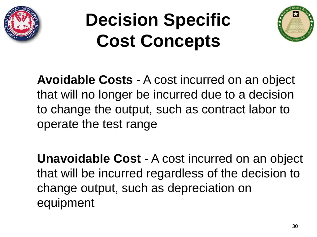 Section 1: Cost Management Overview What are costs - slide 30 of 122
