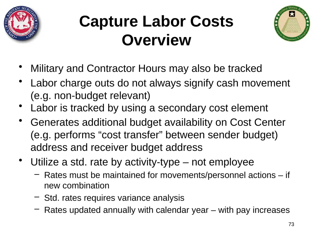 Section 1: Cost Management Overview What are costs - slide 73 of 122