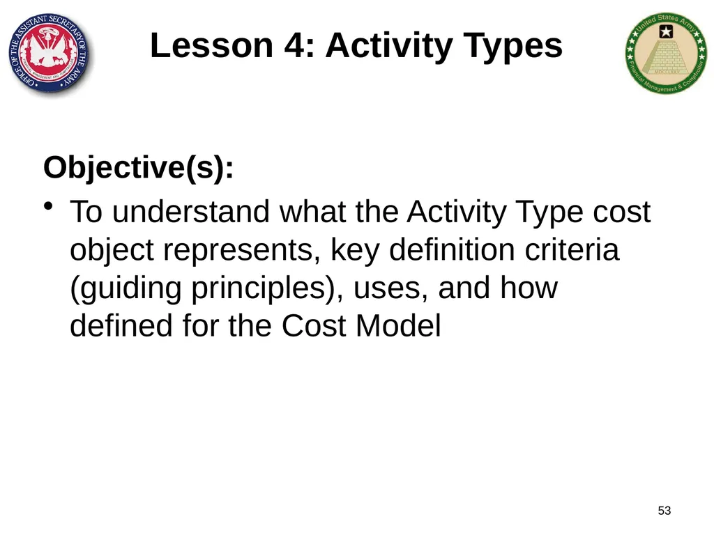 Section 1: Cost Management Overview What are costs - slide 53 of 122
