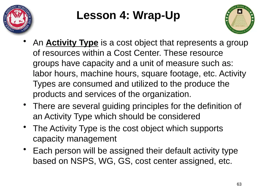 Section 1: Cost Management Overview What are costs - slide 63 of 122
