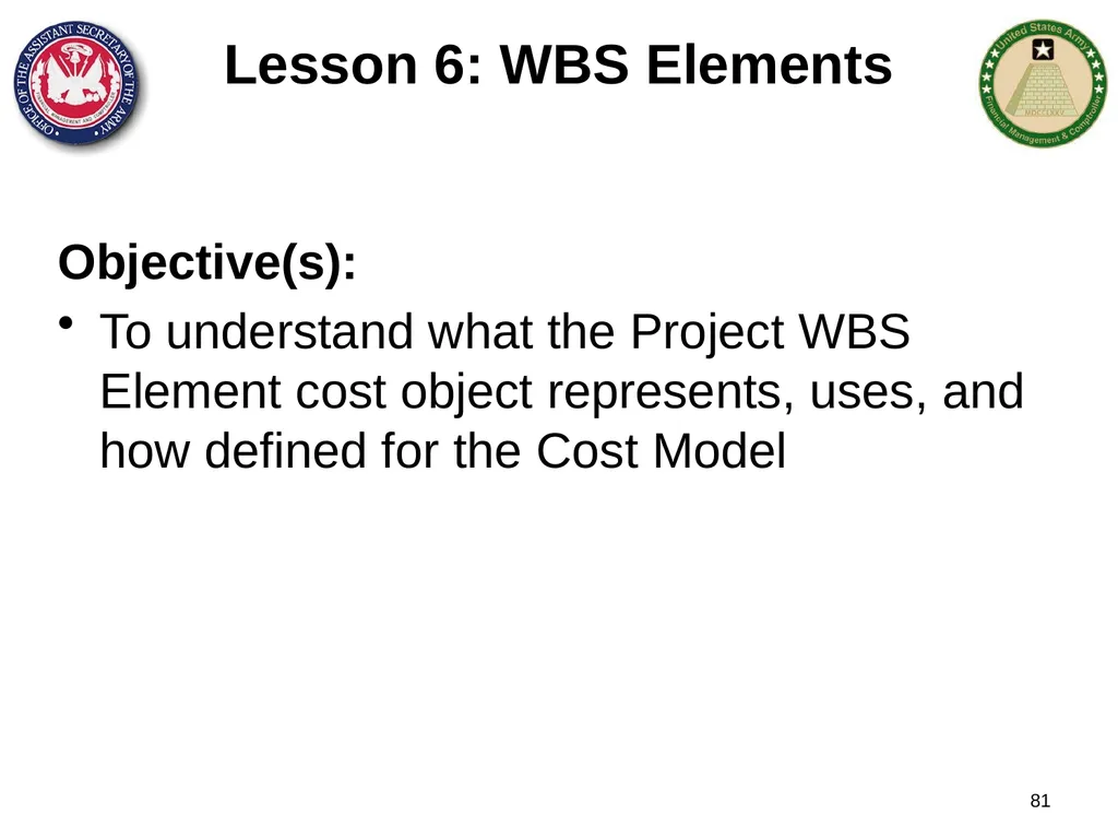 Section 1: Cost Management Overview What are costs - slide 81 of 122