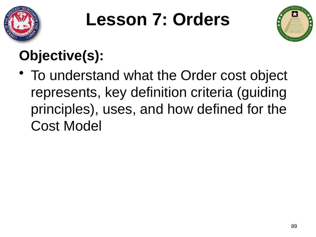 Section 1: Cost Management Overview What are costs - slide 89 of 122