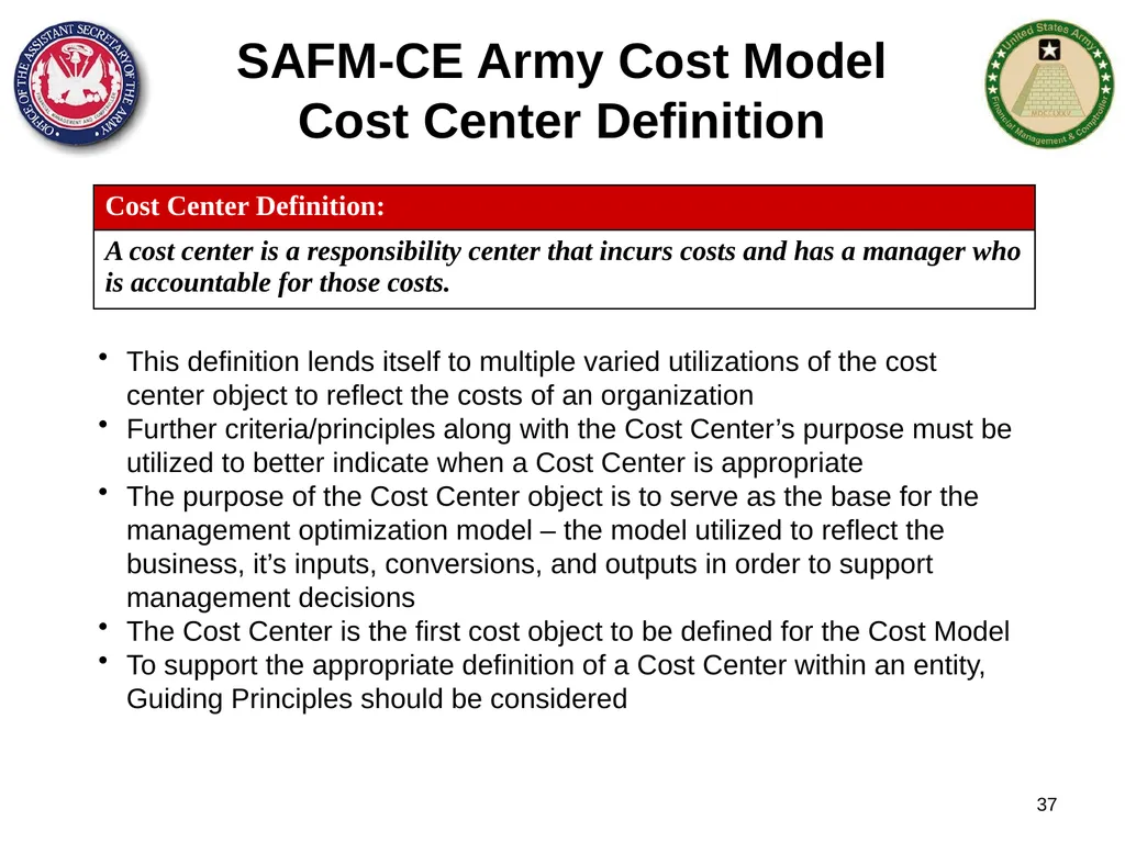 Section 1: Cost Management Overview What are costs - slide 37 of 122