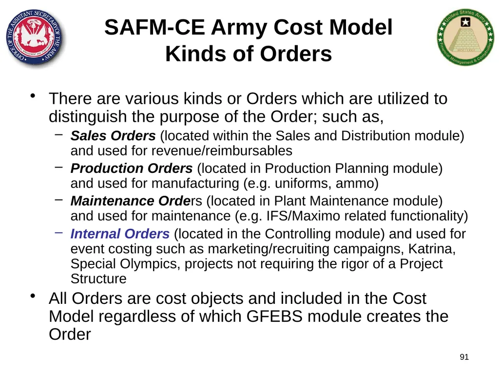 Section 1: Cost Management Overview What are costs - slide 91 of 122