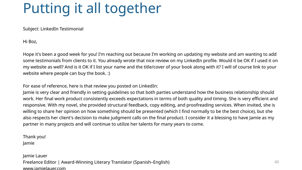 Write Good, Part 1 Structuring Your Writing June - slide 43 of 56