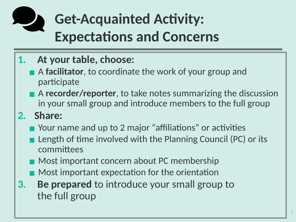 Planning Council New Member Orientation 1 [Notes - slide 3 of 73