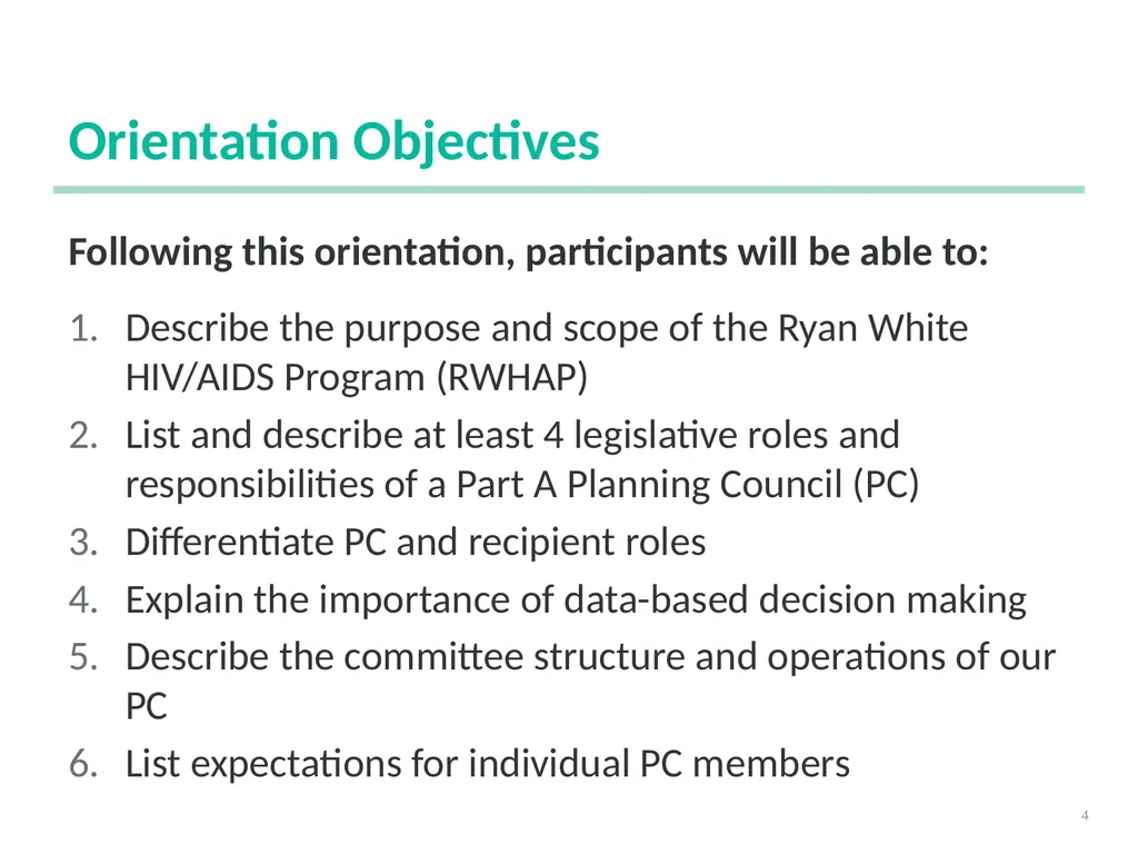 Planning Council New Member Orientation 1 [Notes - slide 4 of 73