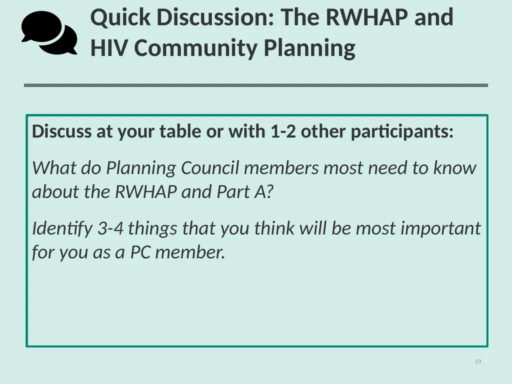 Planning Council New Member Orientation 1 [Notes - slide 19 of 73