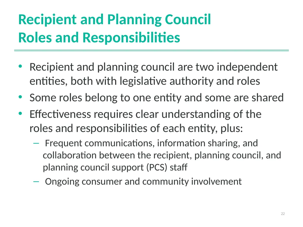 Planning Council New Member Orientation 1 [Notes - slide 22 of 73