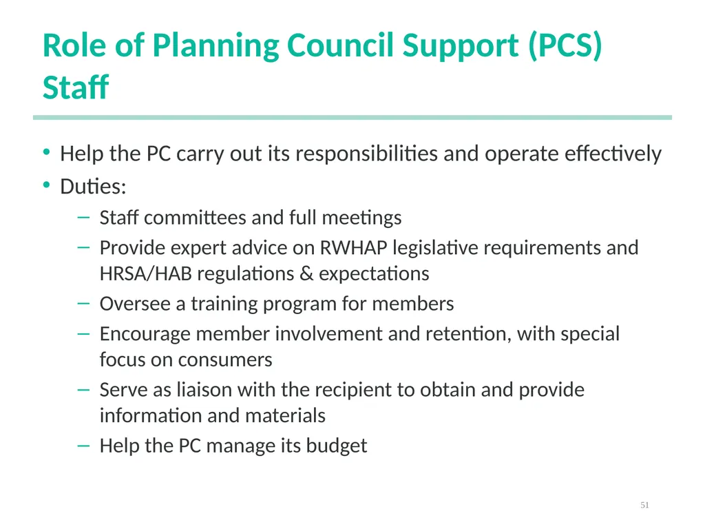 Planning Council New Member Orientation 1 [Notes - slide 51 of 73