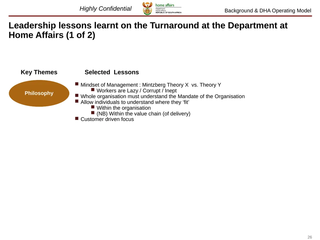 July 2012 Lessons learnt on The Home Affairs - slide 26 of 32