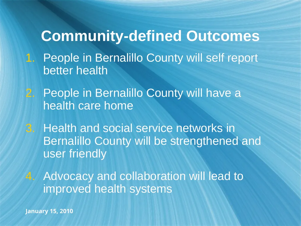 January 15, 2010 Report-to-the-Community Opened in - slide 11 of 37