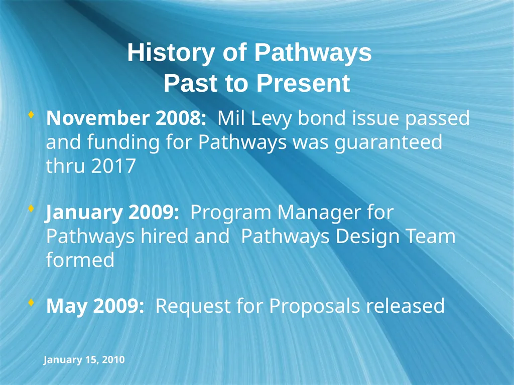 January 15, 2010 Report-to-the-Community Opened in - slide 12 of 37