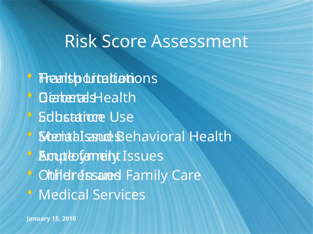 January 15, 2010 Report-to-the-Community Opened in - slide 18 of 37