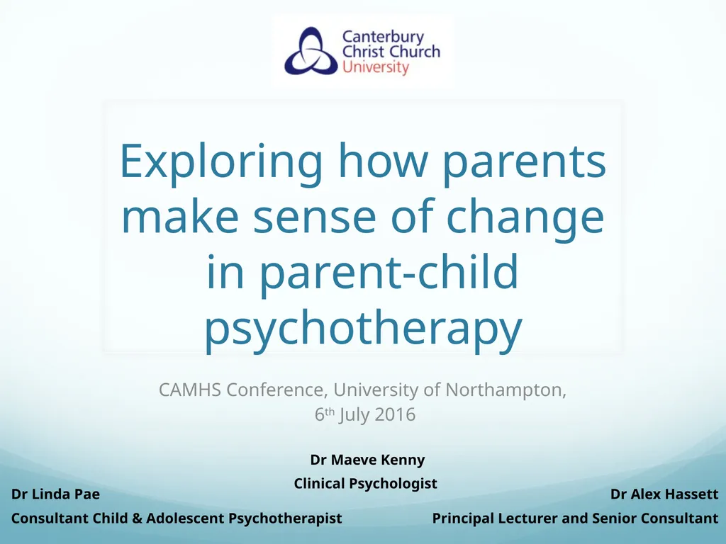 Exploring how parents make sense of change in