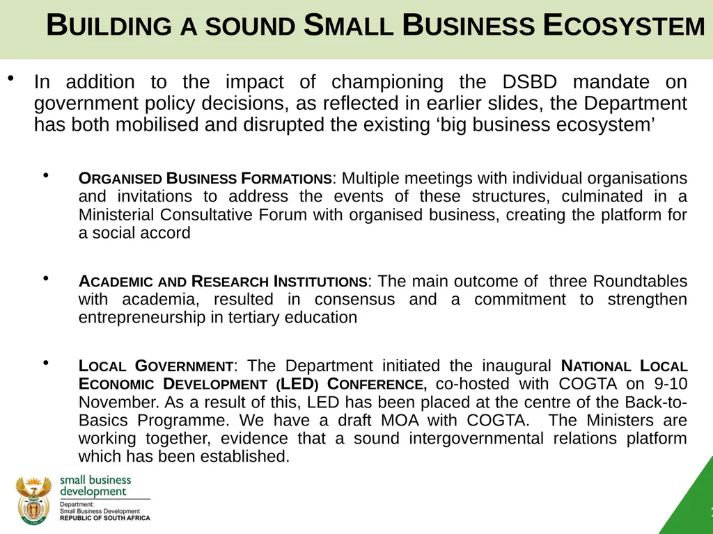 Department of Small Business Development (DSBD) - slide 12 of 77