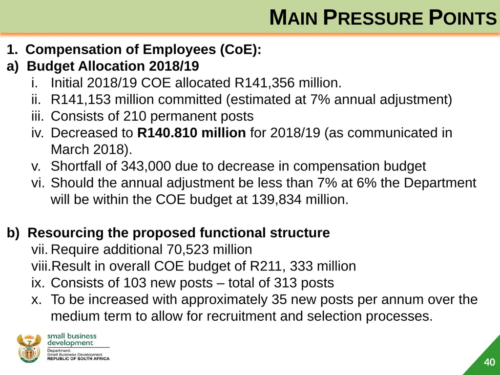 Department of Small Business Development (DSBD) - slide 40 of 77