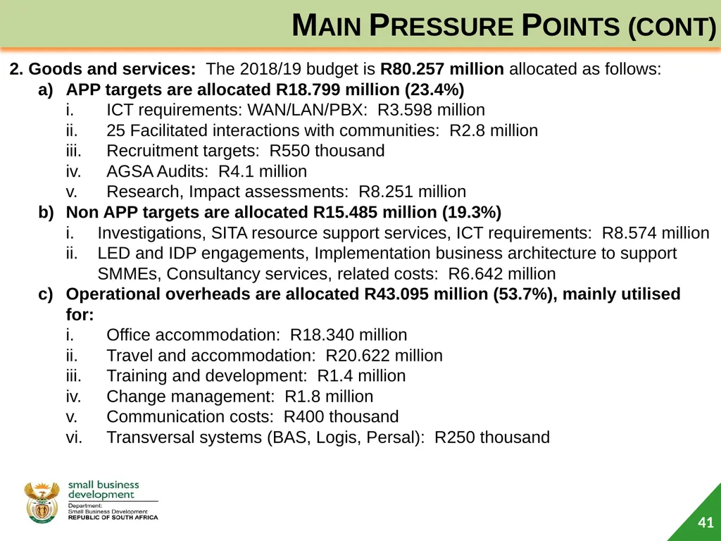 Department of Small Business Development (DSBD) - slide 41 of 77