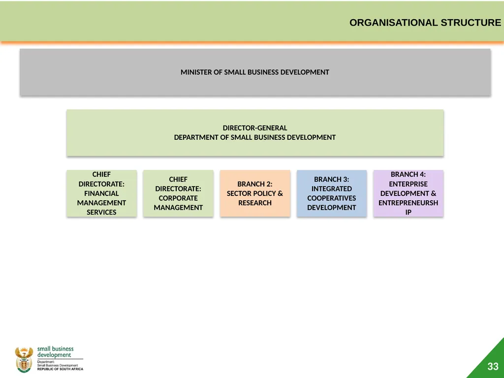 Department of Small Business Development (DSBD) - slide 33 of 77