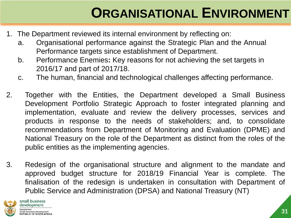 Department of Small Business Development (DSBD) - slide 31 of 77