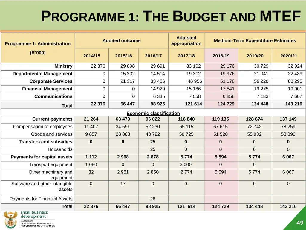 Department of Small Business Development (DSBD) - slide 49 of 77