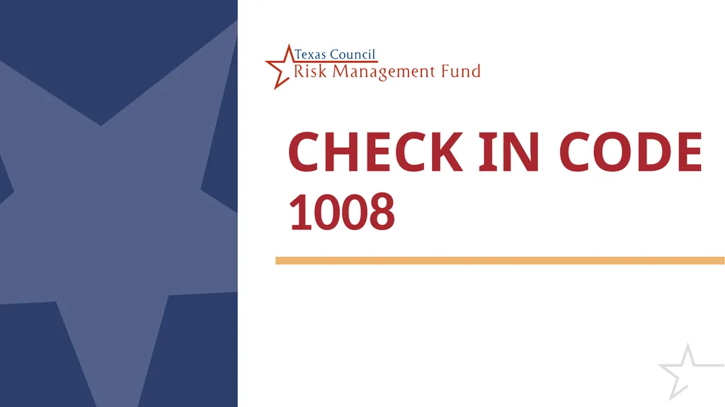 CHECK IN CODE 1008 Roles and Responsibilities of - slide 1 of 55