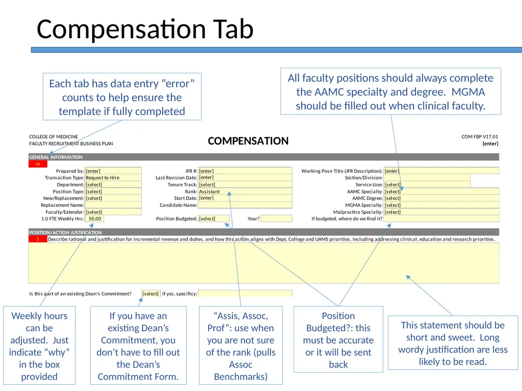 JFR Faculty Hire Business Plan Template Training - slide 6 of 34