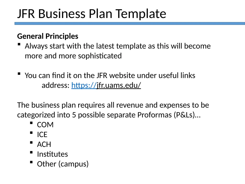 JFR Faculty Hire Business Plan Template Training - slide 2 of 34