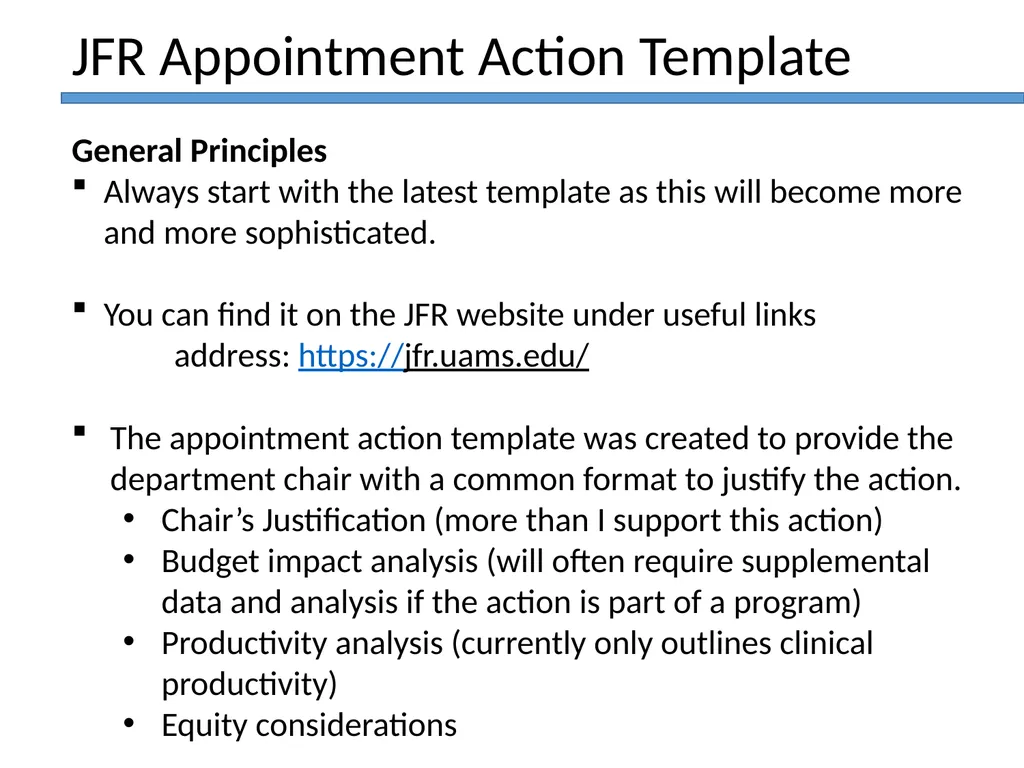 JFR Faculty Hire Business Plan Template Training - slide 20 of 34